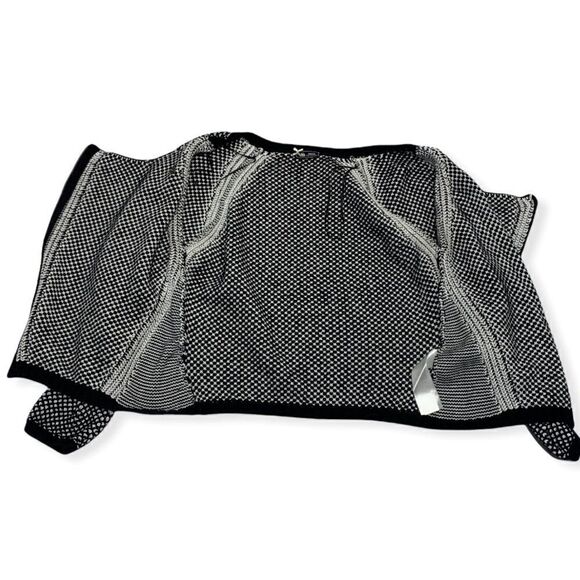 SINEQUANONE Paris Knit Offset Zip Moto Style Black and White Jacket - Picture 6 of 9